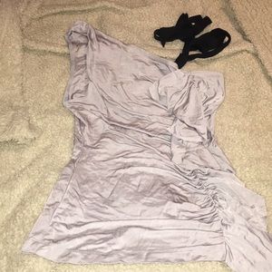 One shoulder tie up blouse